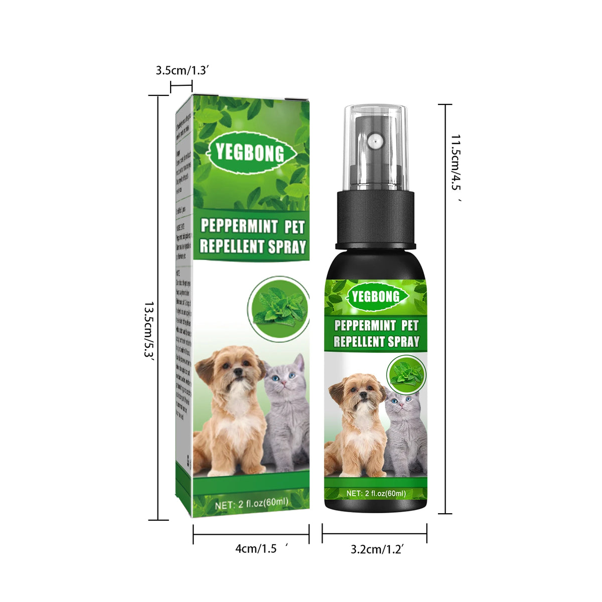 Yegbong Mint Pet Flea Repellent Spray Natural Deodorizing Formula