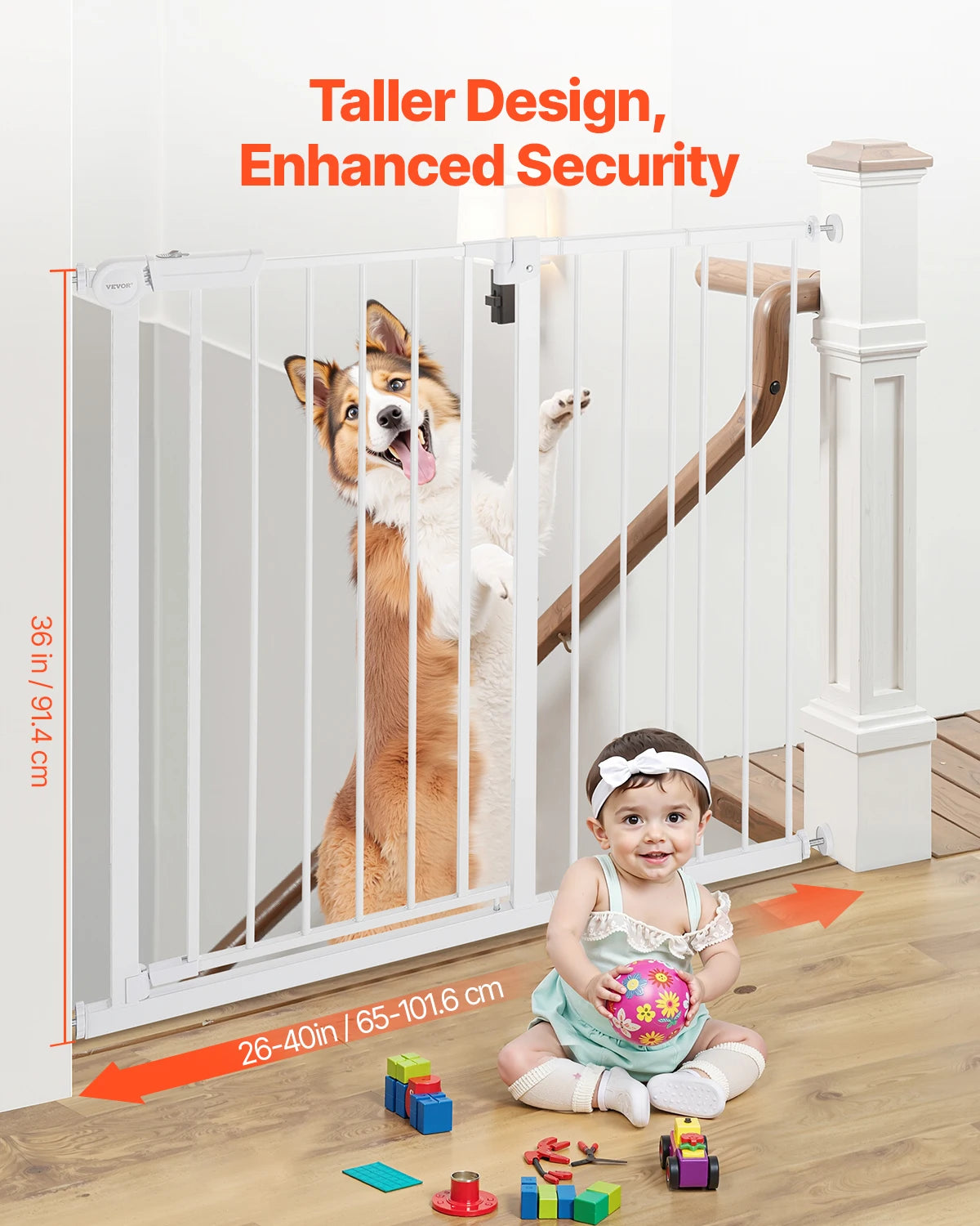 SucceBuy Pressure Mount Walk Thru Baby And Dog Safety Gate