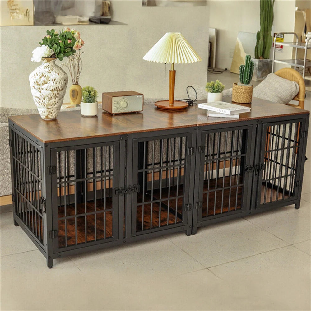 Borwart Furniture Style Dog Crate With Removable Divider And Doors