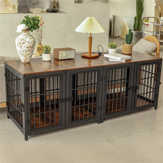 Borwart Furniture Style Dog Crate With Removable Divider And Doors