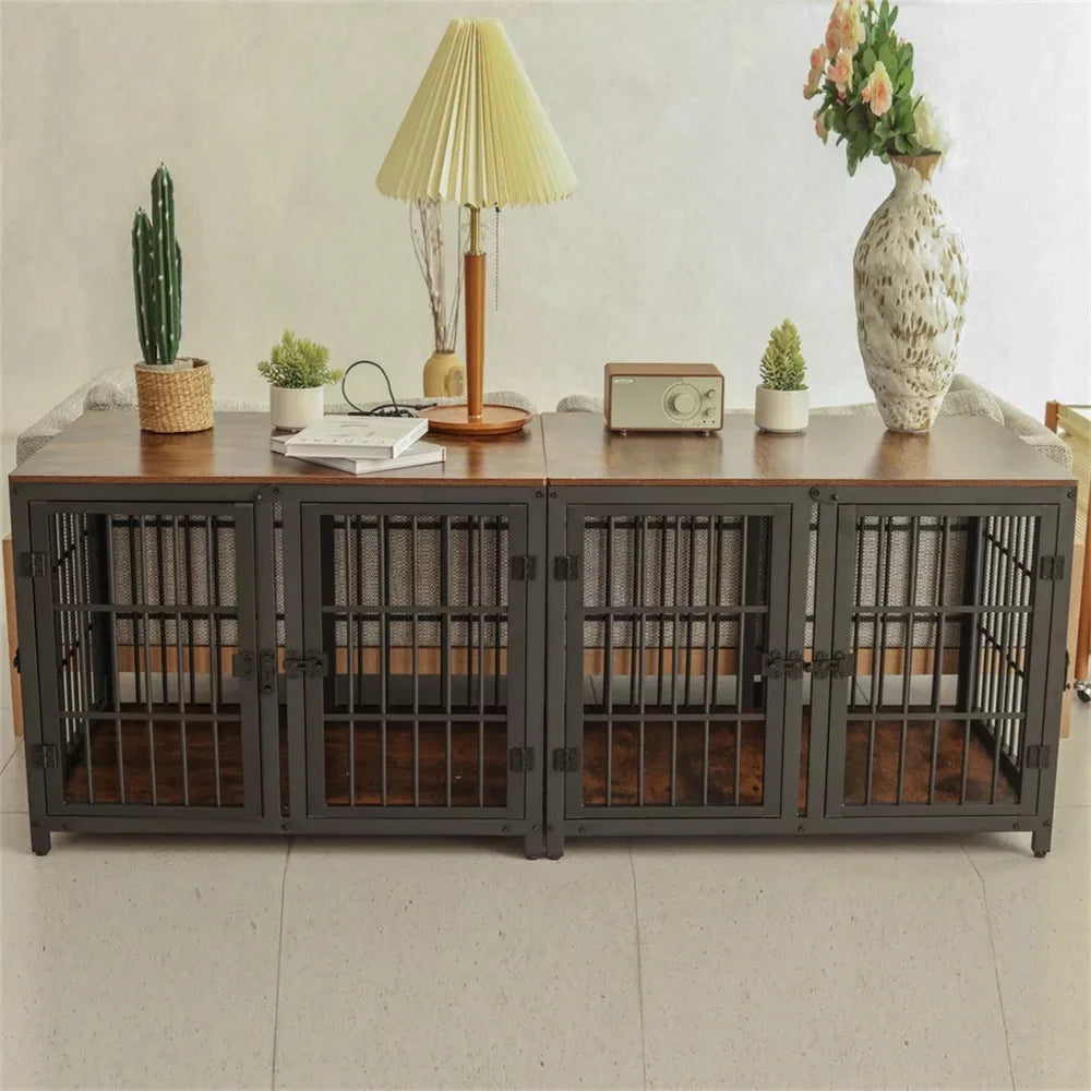 Borwart Furniture Style Dog Crate With Removable Divider And Doors