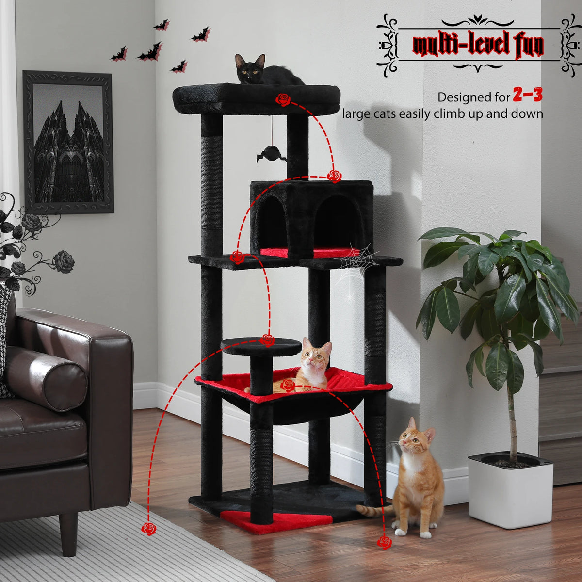 PAWZ Road Premium Indoor Cat Tree With Hammock And Condo