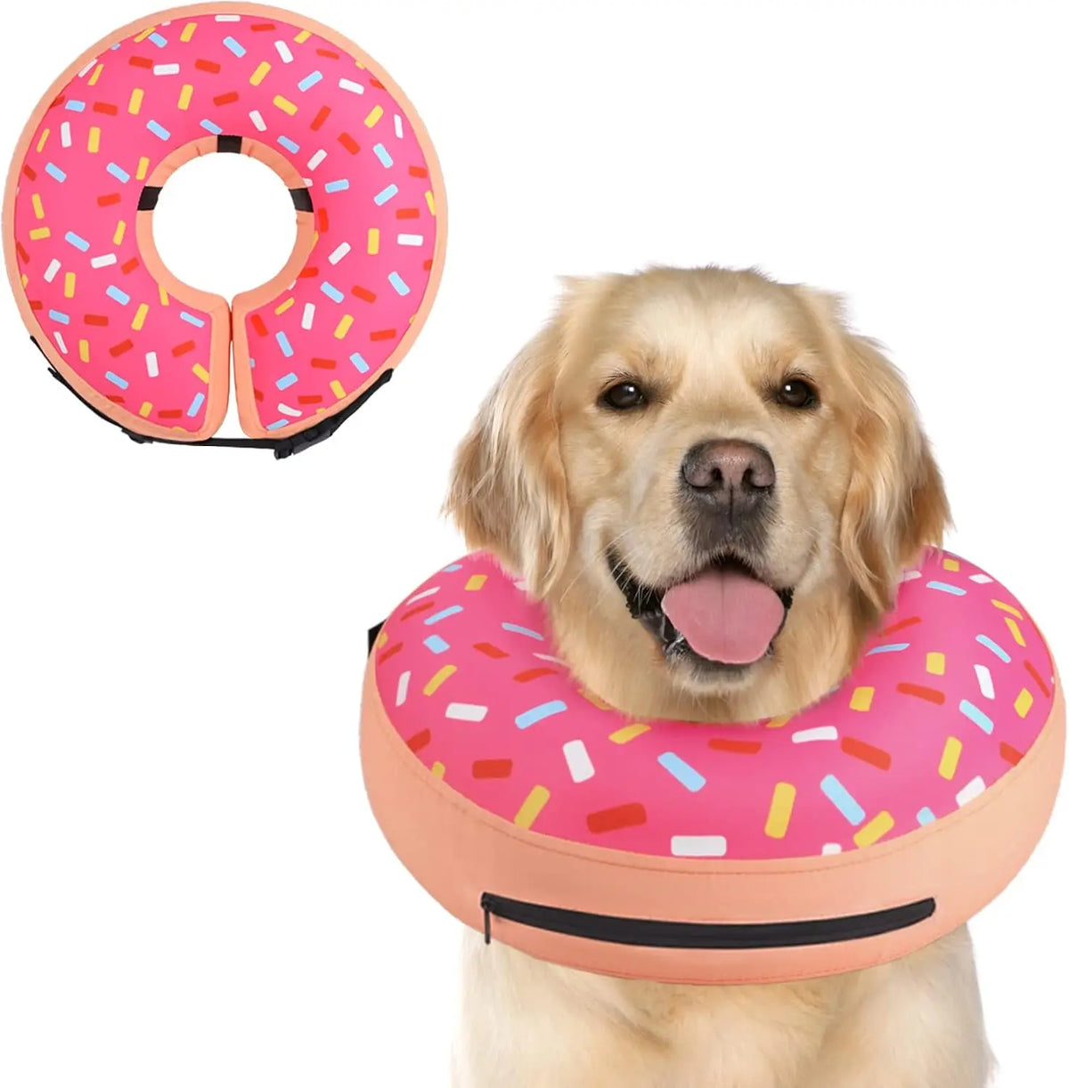 Inflatable Soft Donut Collar For Post Surgery Dog Recovery