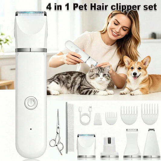 SHUYU 4 In 1 Rechargeable Pet Grooming Clipper Kit
