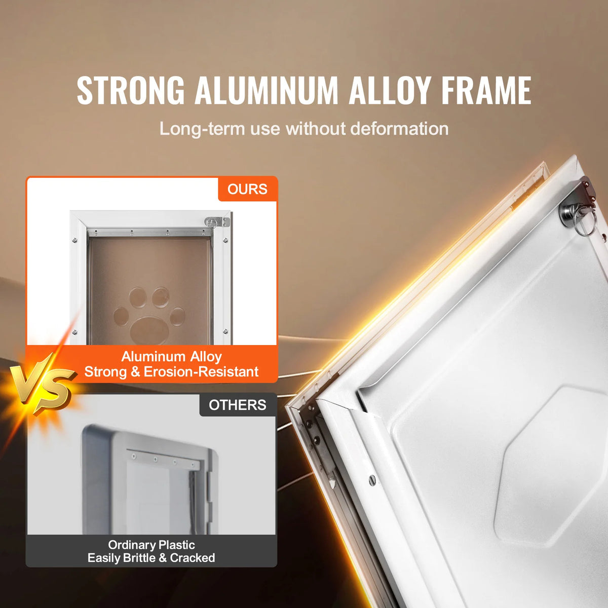 Premium Aluminum Pet Door With Secure Lock And Weatherproof Flap