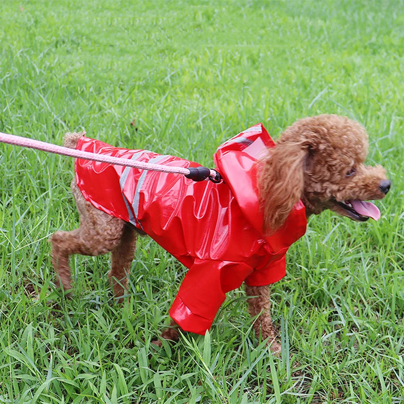 Waterproof PU Reflective Pet Raincoat For Dogs And Cats