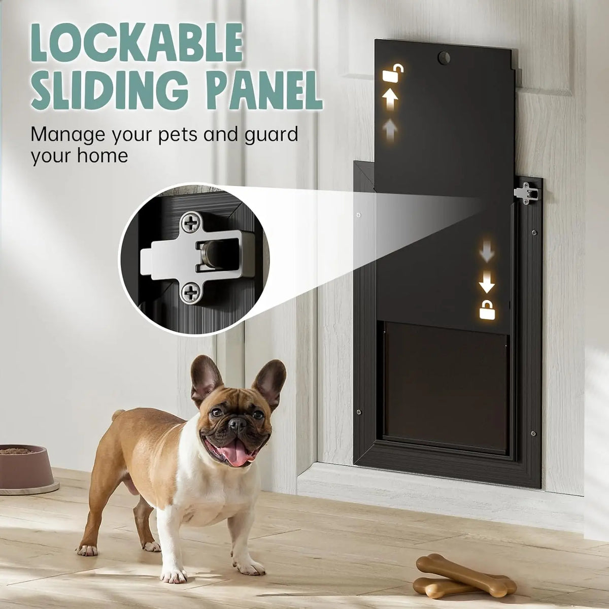 Heavy Duty Aluminum Dog Door With Insulated Triple Flap Design