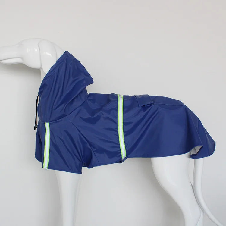 Reflective Hooded Dog Raincoat Cape Windproof Waterproof Pet Poncho