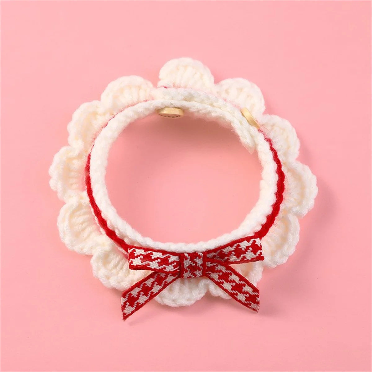 Adjustable Pet Saliva Towel Collar With Decorative Bow