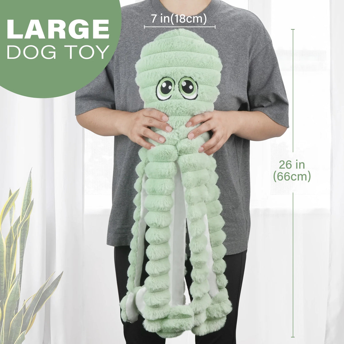 Octopus Squeaky Plush Dog Chew Toy For Interactive Teeth Grinding