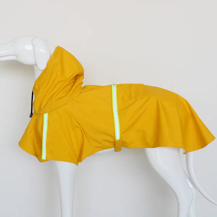 Reflective Hooded Dog Raincoat Cape Windproof Waterproof Pet Poncho