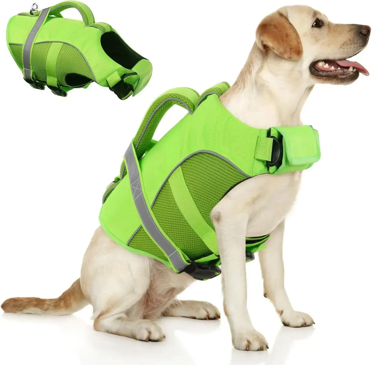 Reflective Mesh Dog Life Jacket With Ergonomic Rescue Handle