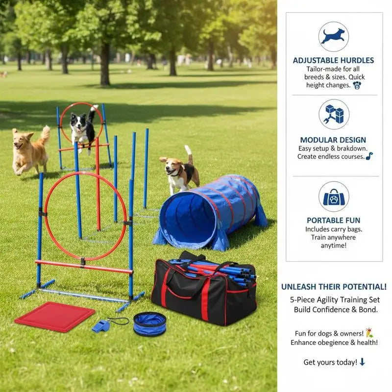 Comprehensive Dog Agility Training Obstacle Course Kit With Hurdles