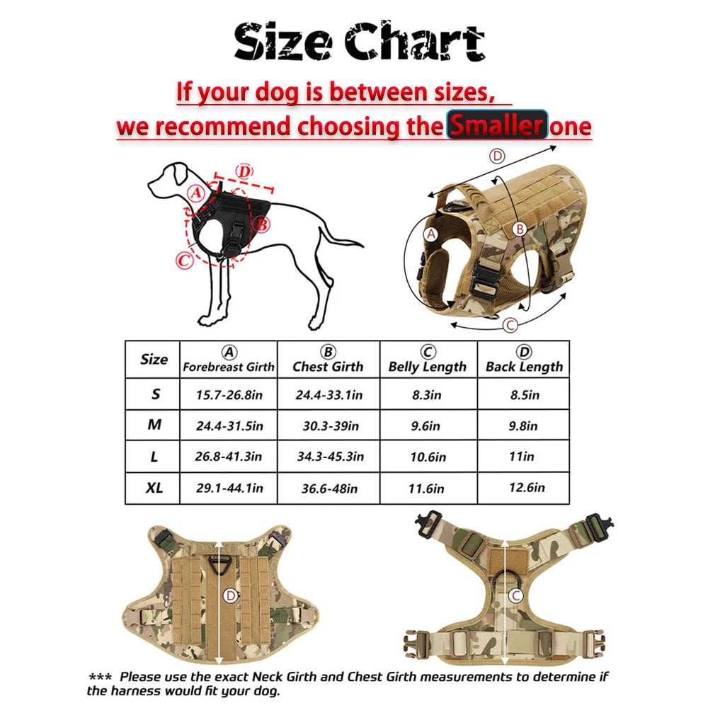 Petravel Tactical Dog Harness Leash Set For Daily Walks