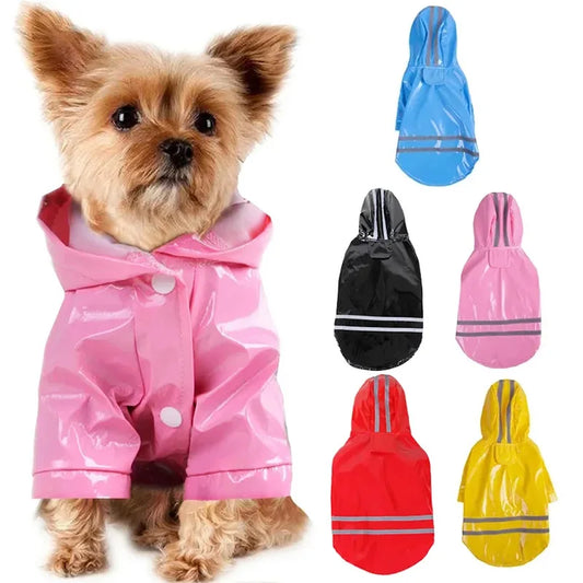 Waterproof PU Reflective Pet Raincoat For Dogs And Cats