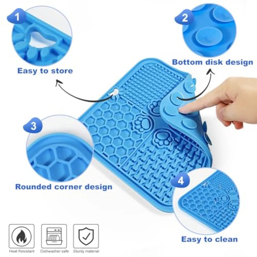 Stainless Steel Dog Lick Mat With Suction Cups For Pet Anxiety
