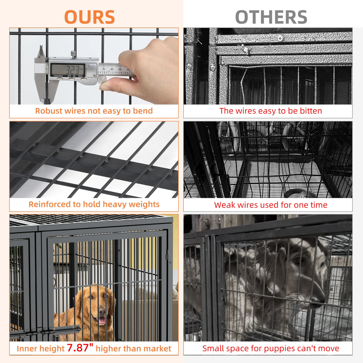 Bingopaw Heavy Duty Metal Dog Cage With Divider Playpen