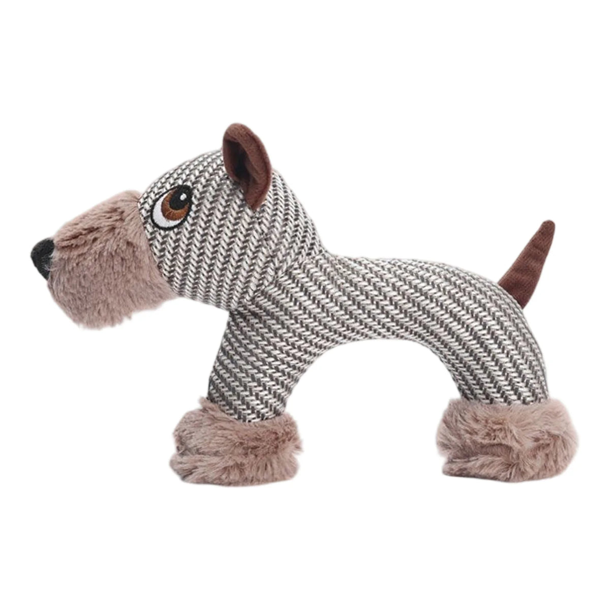 Durable Squeaky Plush Puppy Toy With Wear Resistant Linen Cover
