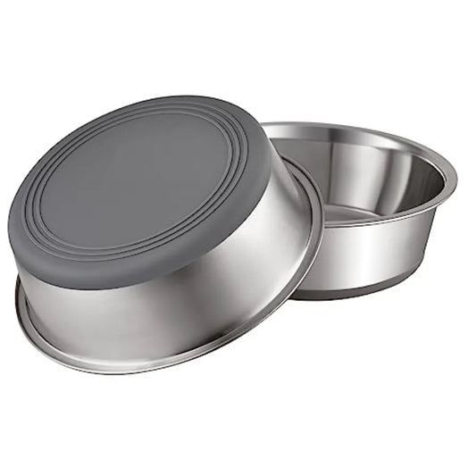 Non Slip Stainless Steel Dog Cat Bowls With Silicone Base