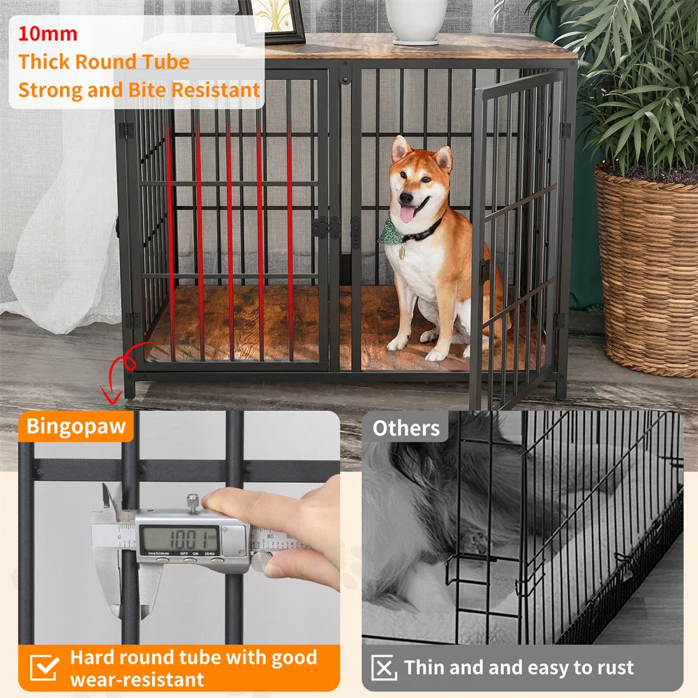 Borwart Furniture Style Dog Crate With Removable Divider And Doors
