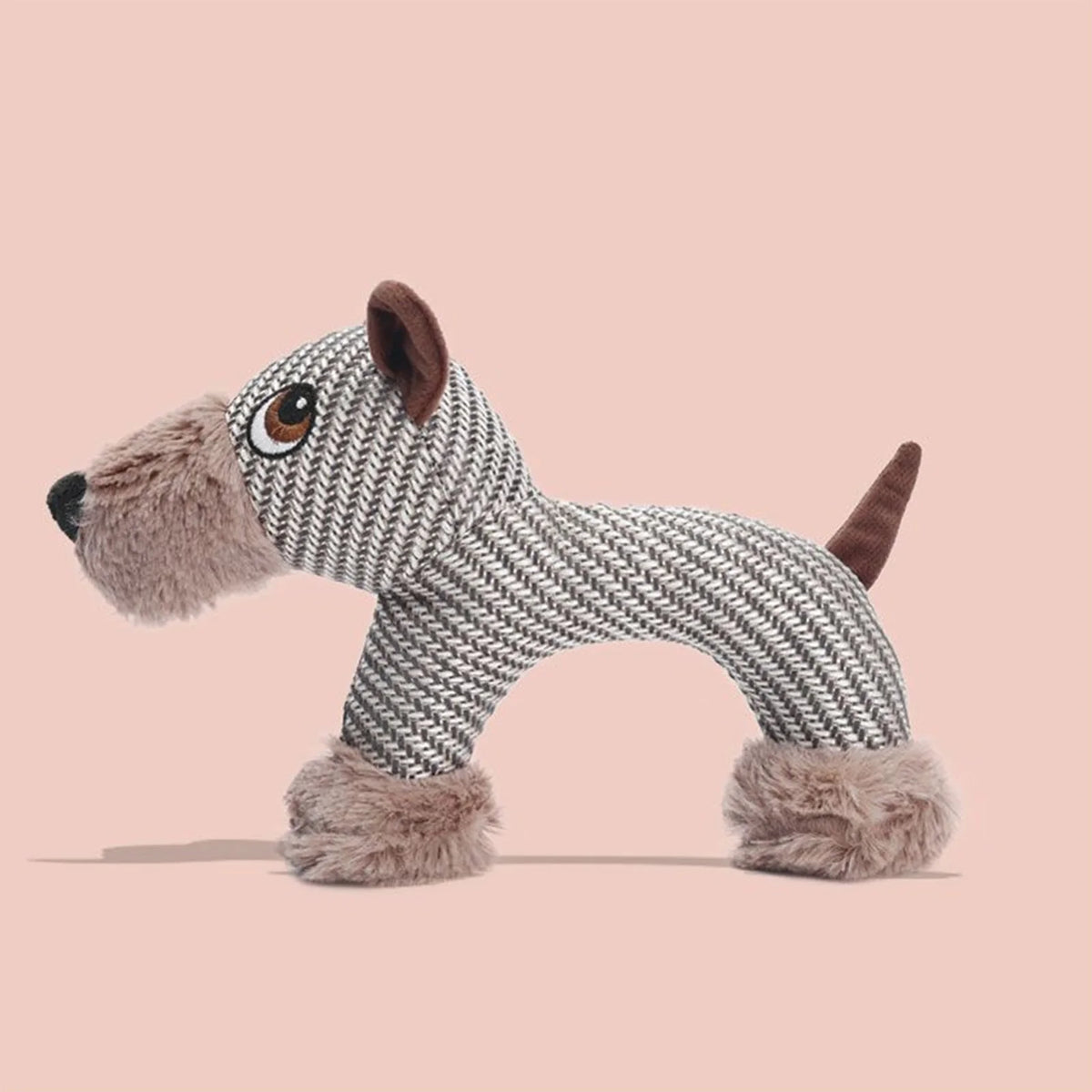 Interactive Squeaky Plush Puppy Chew Toy Featuring Animal Shapes