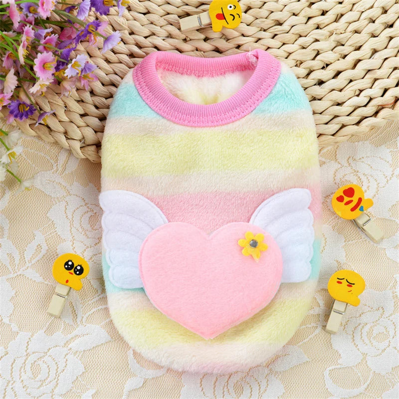 Warm Fleece Dog Sweater Featuring Cute Print For Pets
