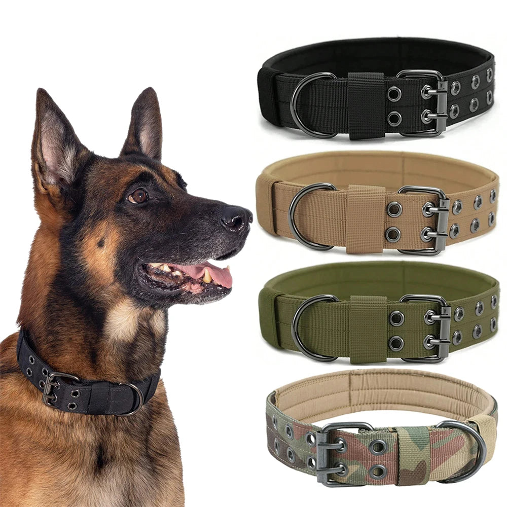 Durable Nylon Tactical Dog Collar For Outdoor Pet Training