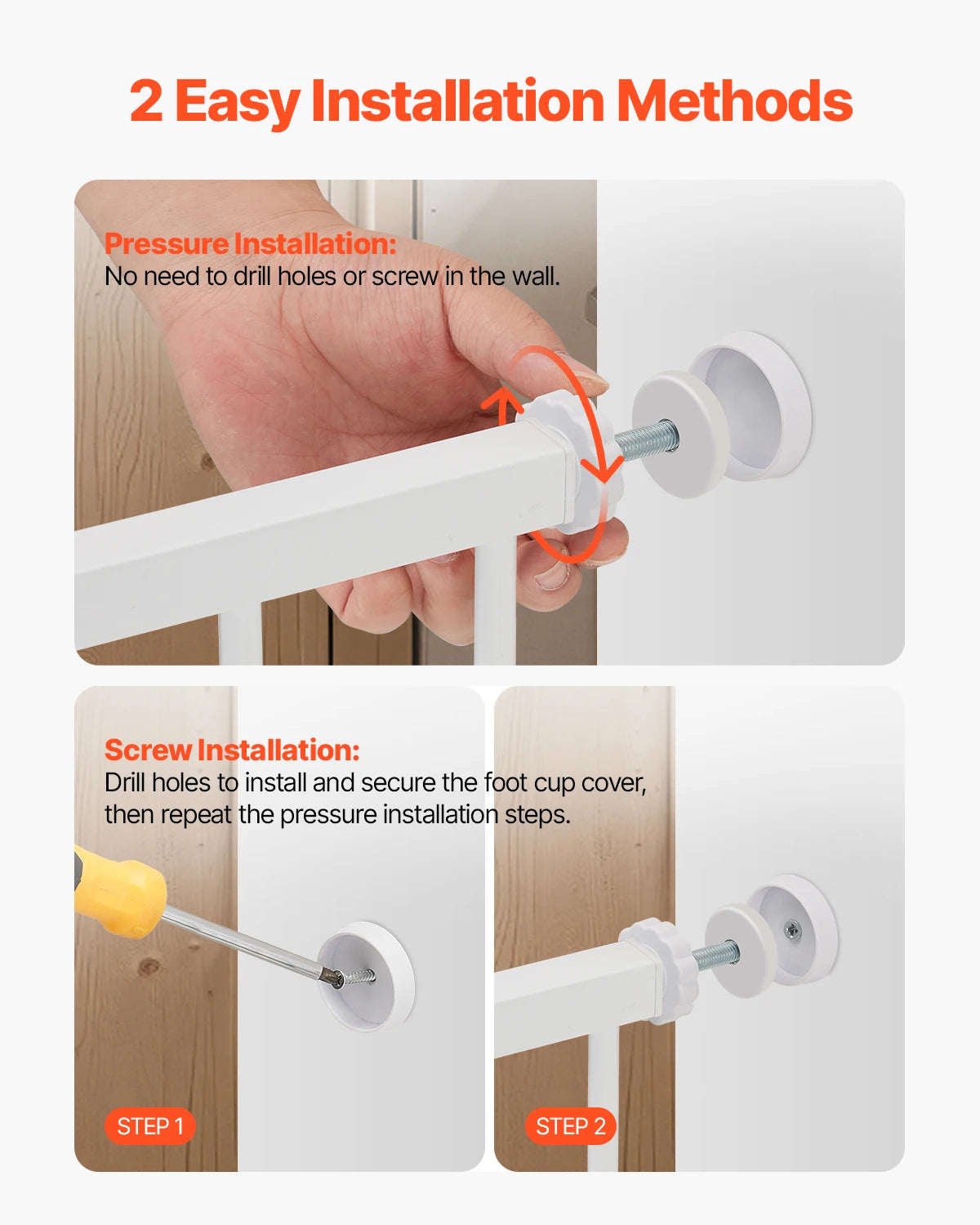SucceBuy Pressure Mount Walk Thru Baby And Dog Safety Gate