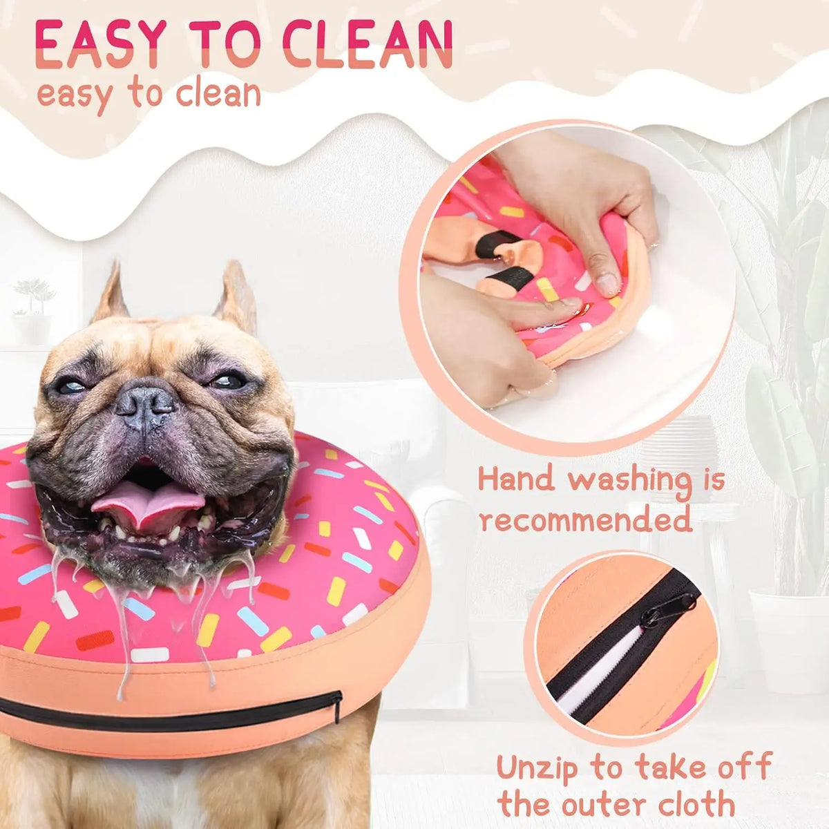 Inflatable Soft Donut Collar For Post Surgery Dog Recovery