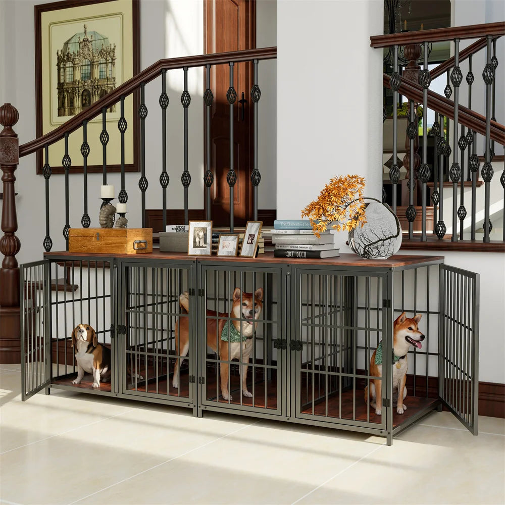 Borwart Furniture Style Dog Crate With Removable Divider And Doors