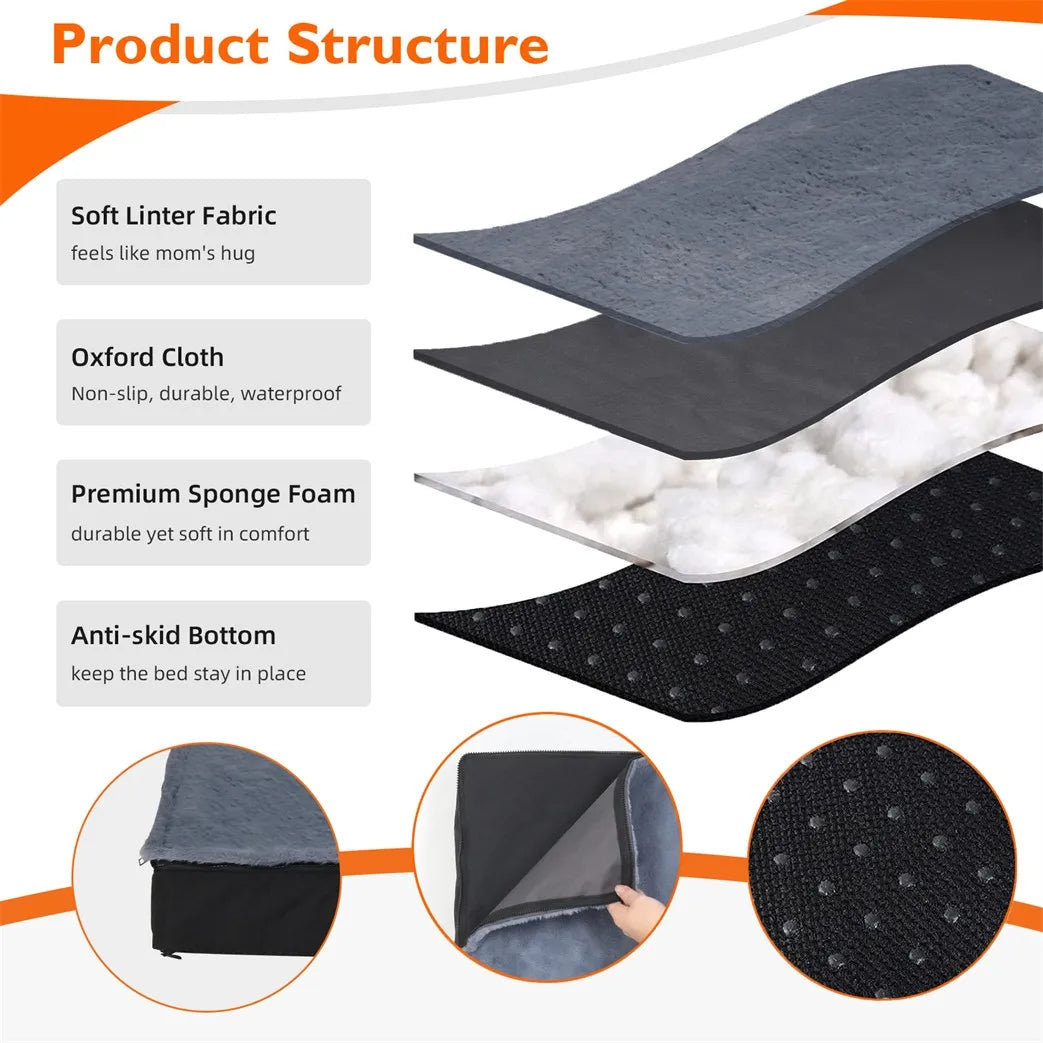 Borwart Orthopedic Dog Bed With Waterproof Washable Cover