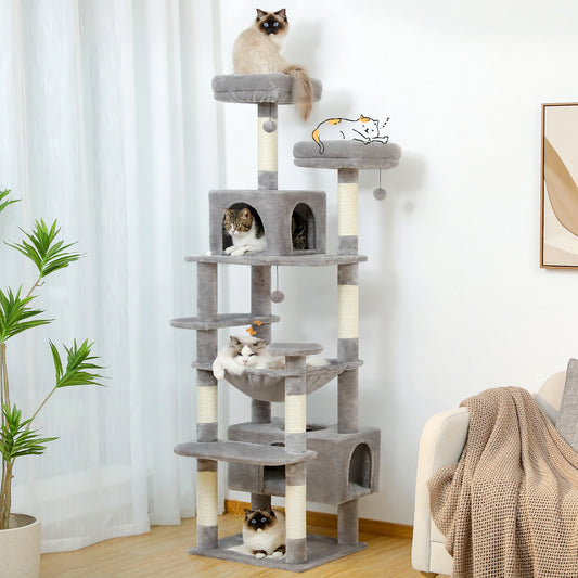 PAWZ Road Multi Tier Cat Tree Tower Sisal Posts Hammocks Condos