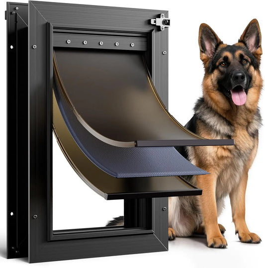 Heavy Duty Aluminum Dog Door With Insulated Triple Flap Design