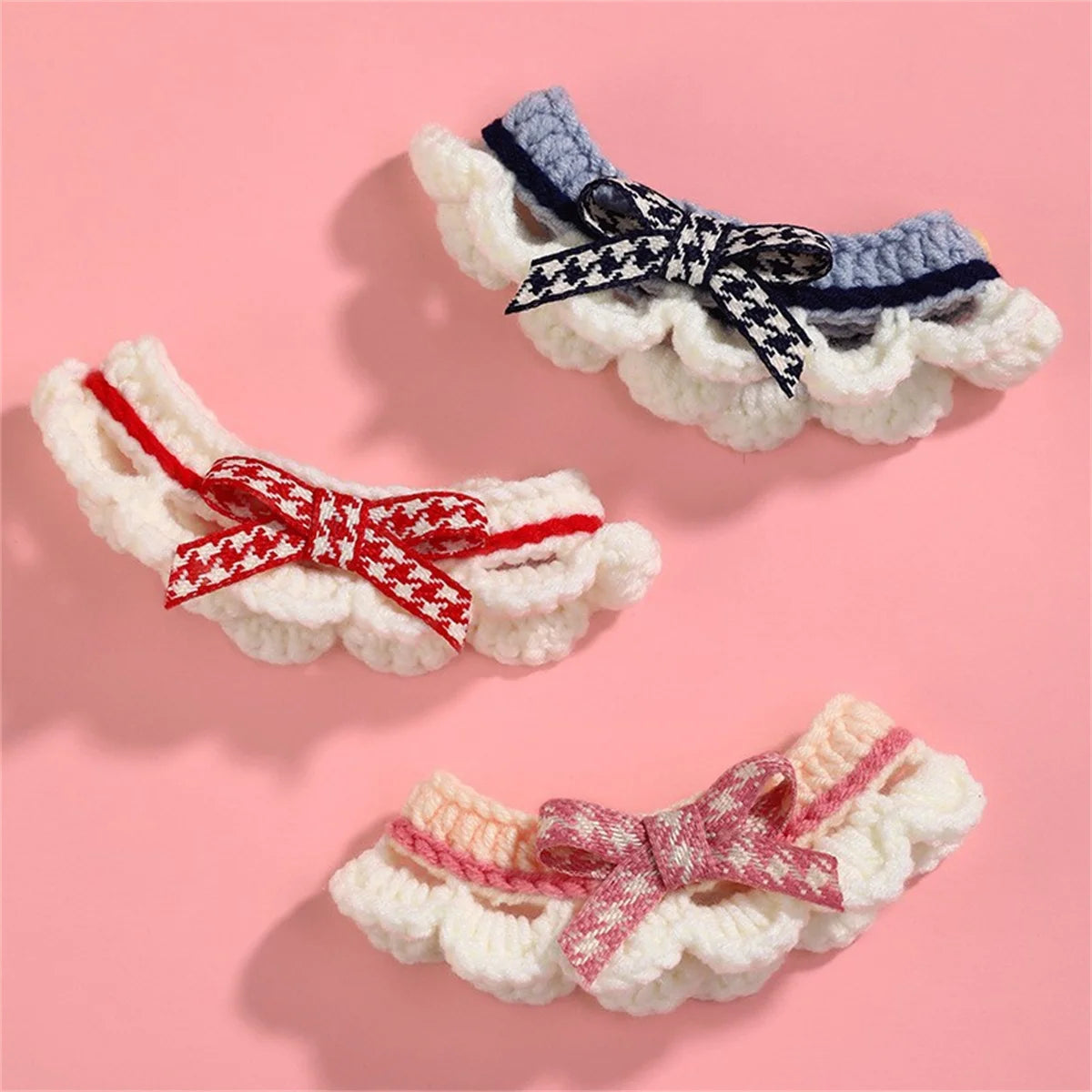 Adjustable Pet Saliva Towel Collar With Decorative Bow