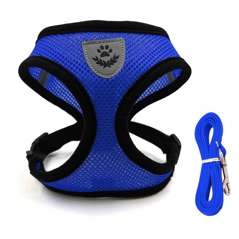 Reflective Pet Harness and Leash Set for Cats and Dogs