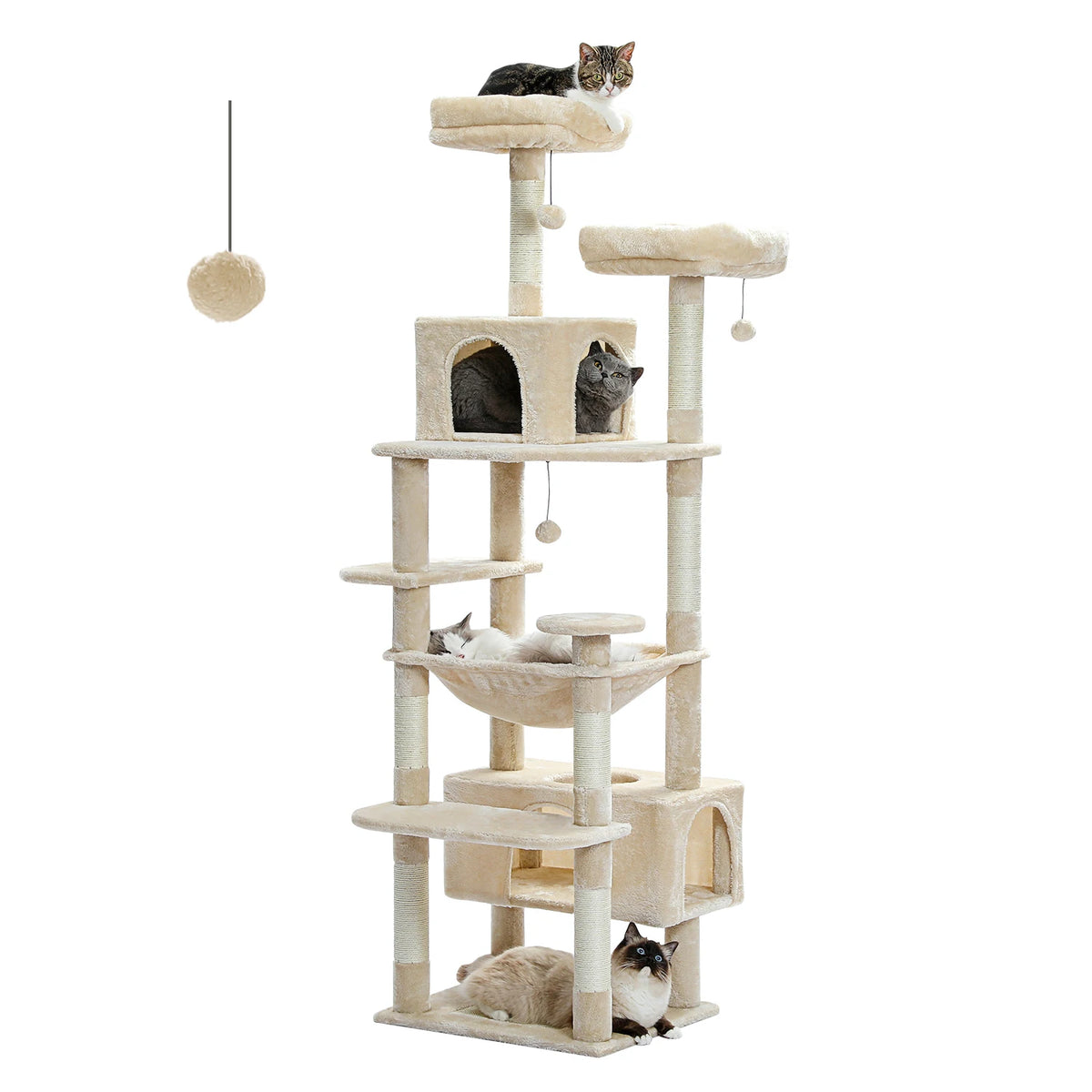 PAWZ Road Multi Tier Cat Tree Tower Sisal Posts Hammocks Condos
