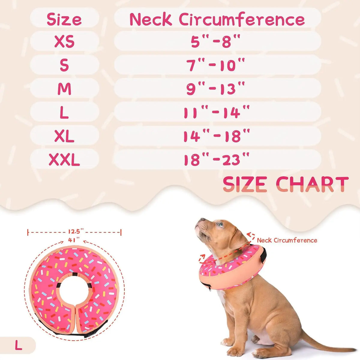 Inflatable Soft Donut Collar For Post Surgery Dog Recovery