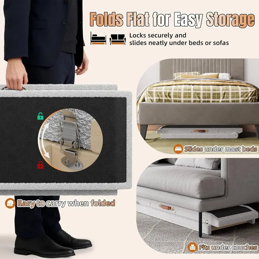 Adjustable Wooden Pet Ramp With Safety Rails For Large Dogs