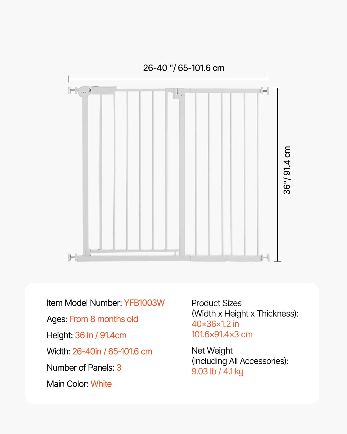 SucceBuy Pressure Mount Walk Thru Baby And Dog Safety Gate