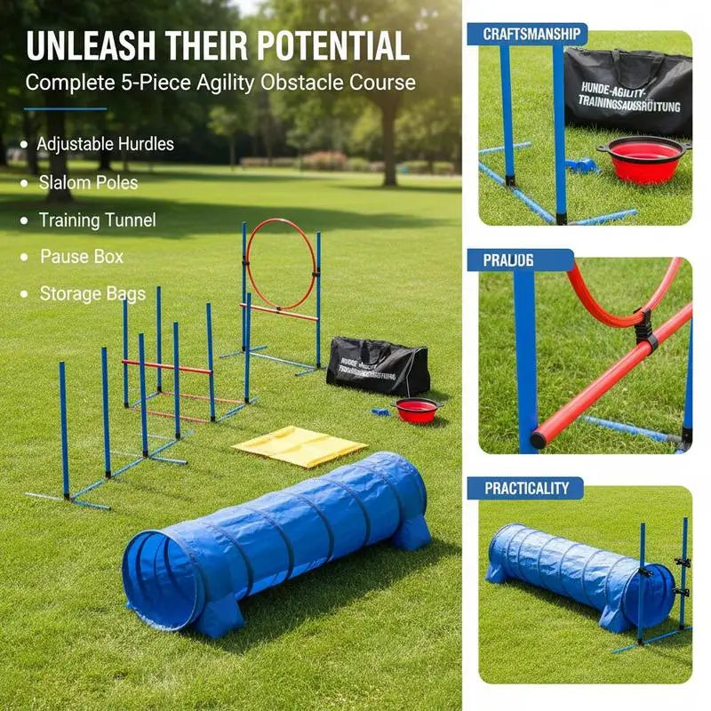 Comprehensive Dog Agility Training Obstacle Course Kit With Hurdles
