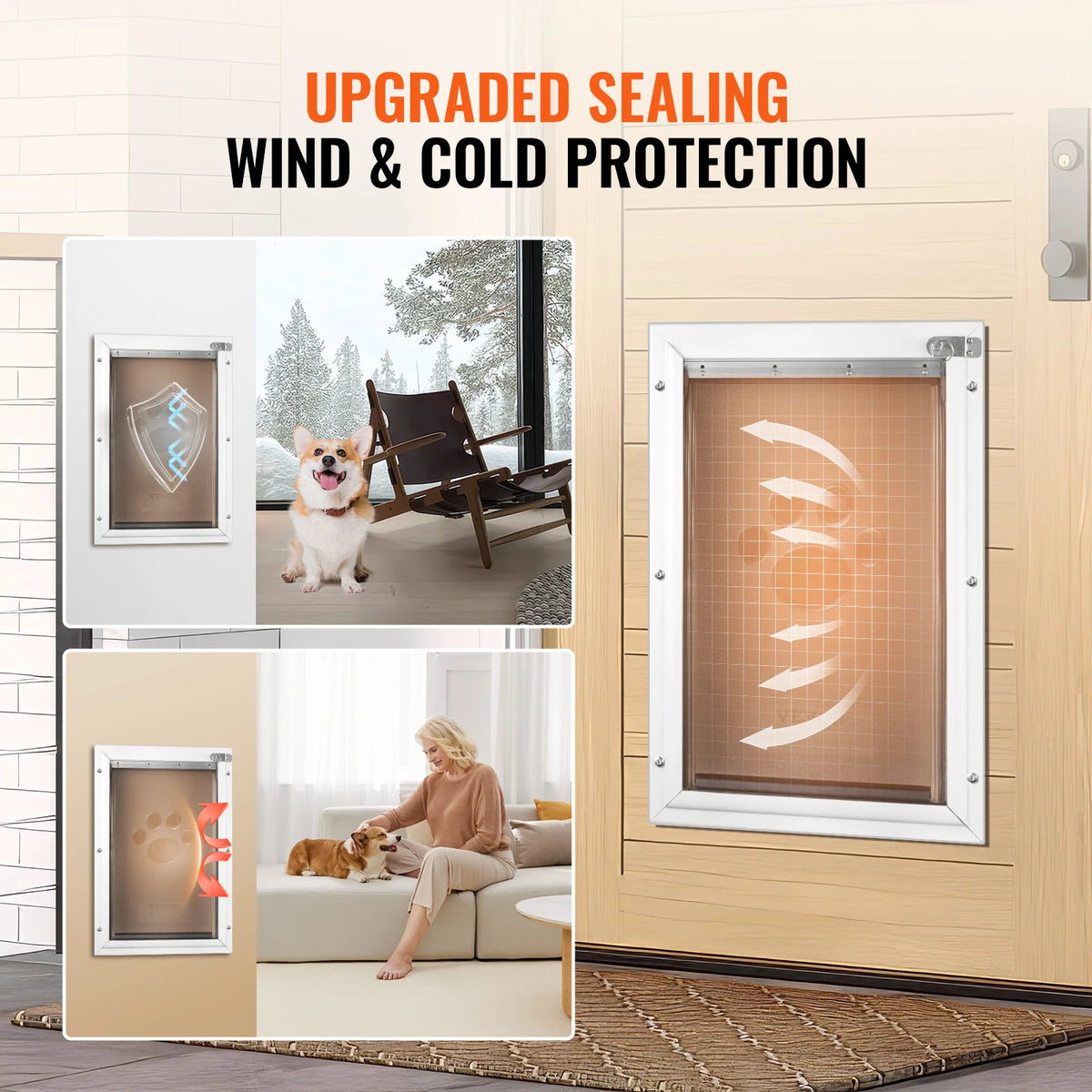 Premium Aluminum Pet Door With Secure Lock And Weatherproof Flap