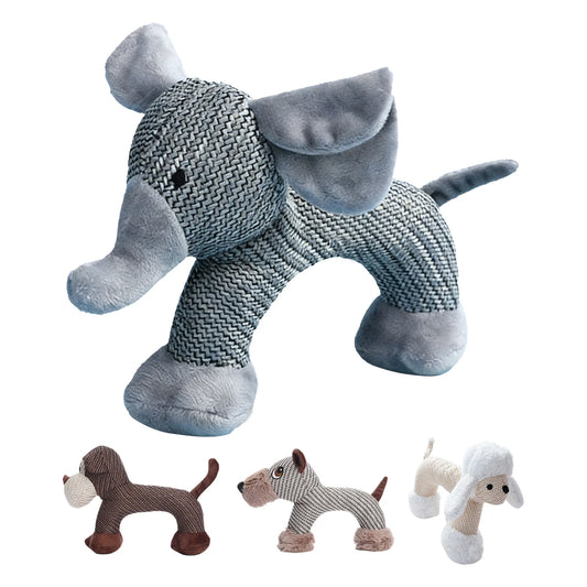 Durable Squeaky Plush Puppy Toy With Wear Resistant Linen Cover