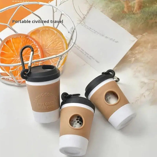 Portable Coffee Cup Dog Poop Bag Storage Dispenser For Walking
