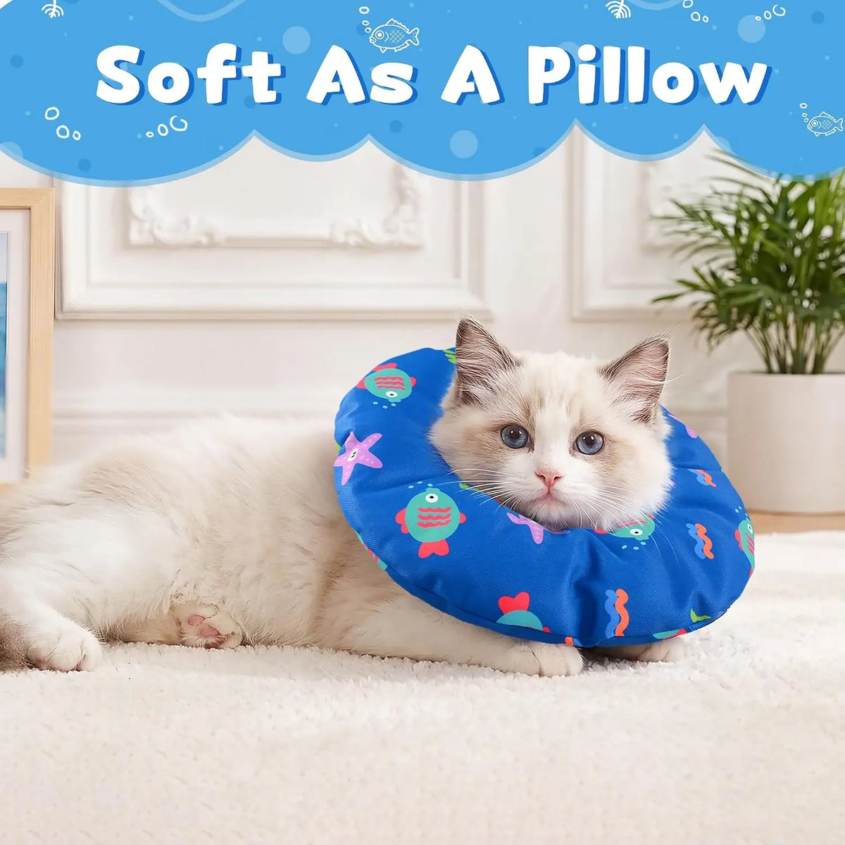 Soft Waterproof Cat Recovery Collar for Post Surgery Healing Support