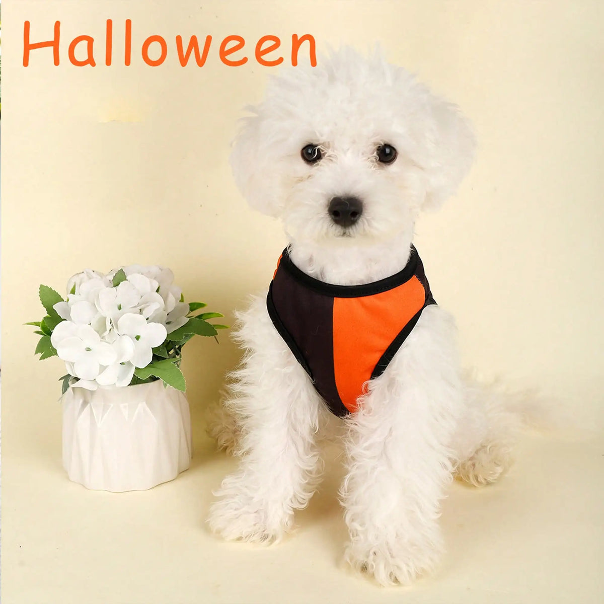 Funny Pumpkin Print Dog Shirt For Holiday Parties And Festivals
