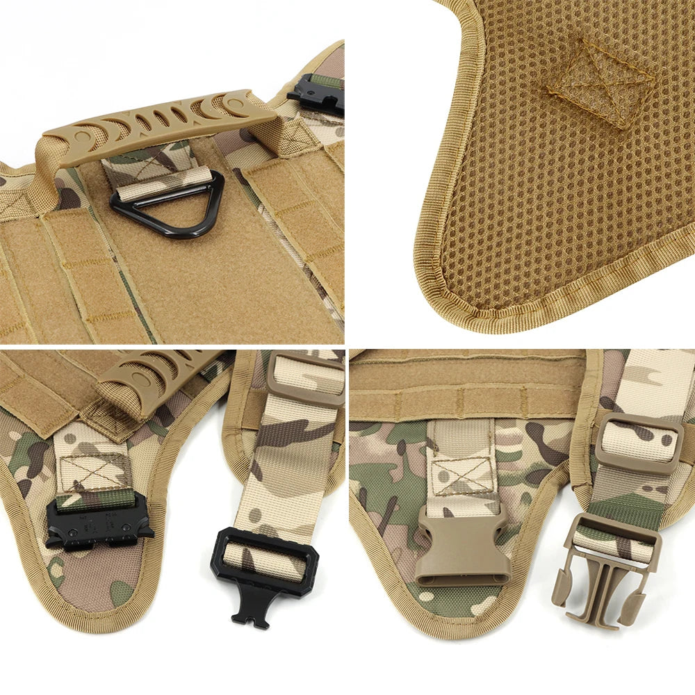 Petravel Padded Tactical Dog Harness With Leash Set