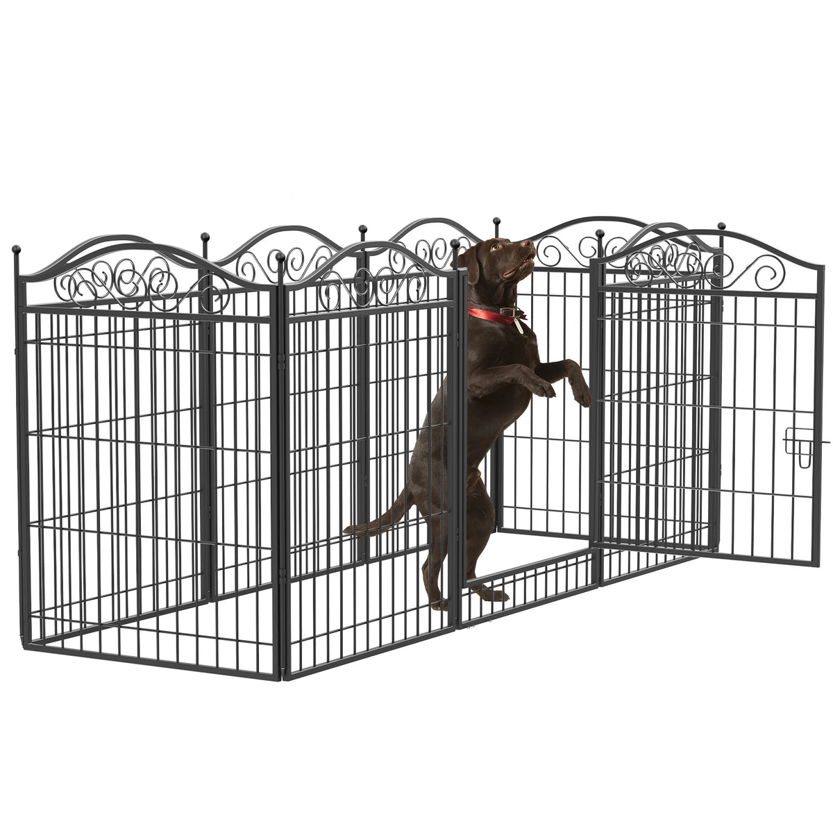 BINGOPAW Heavy Duty Foldable Metal Dog Playpen With Gate
