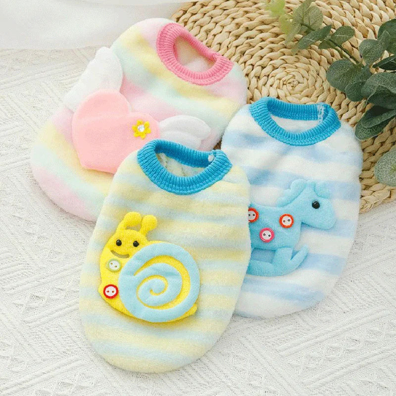 Warm Fleece Dog Sweater Featuring Cute Print For Pets