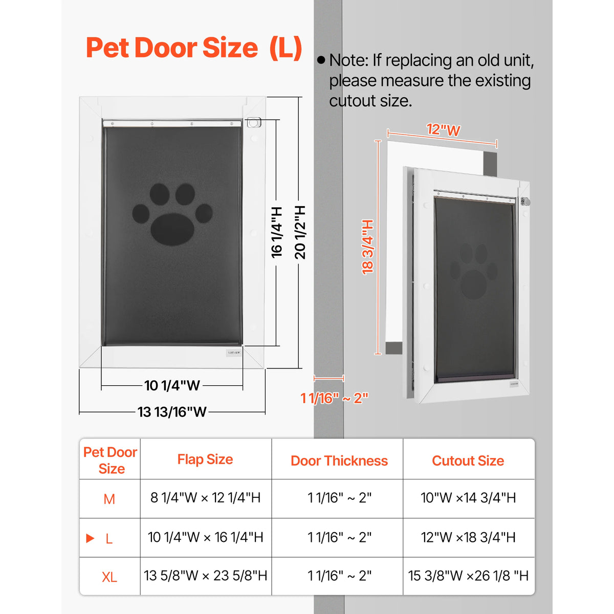 SucceBuy Weatherproof Metal Pet Door With Dual Magnetic Flaps