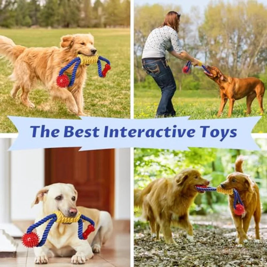 Tough Nylon And Sisal Rope Dog Toy For Interactive Play